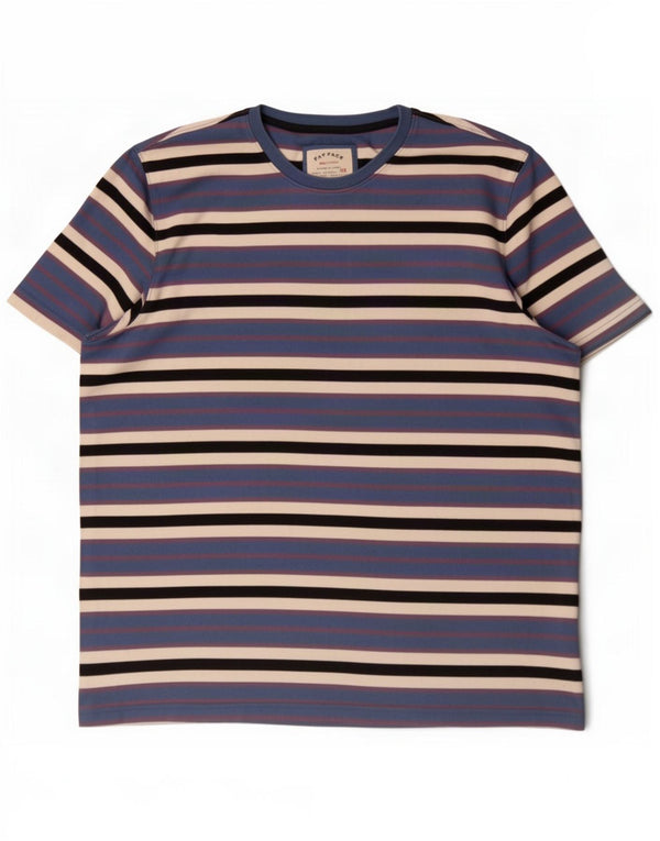 T-shirt da uomo Fat Face Top 2XL cotone a righe blu