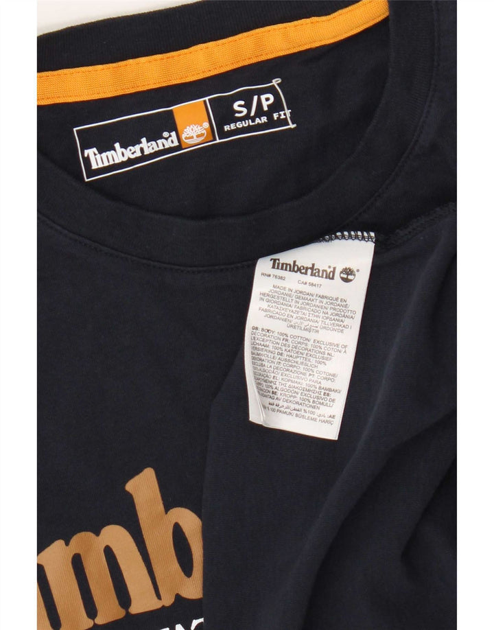Timberland Top da uomo con vestibilità regolare, grafica, manica lunga, piccolo, cotone blu navy