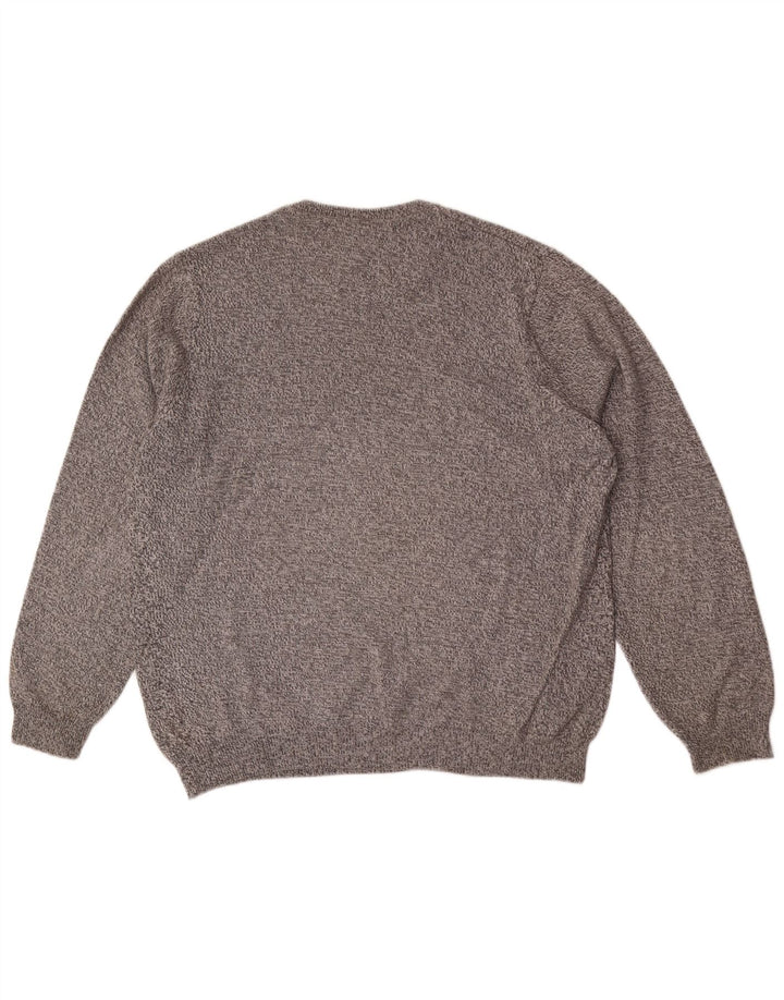 Maglione maglione girocollo da uomo Marks & Spencer grande grigio screziato