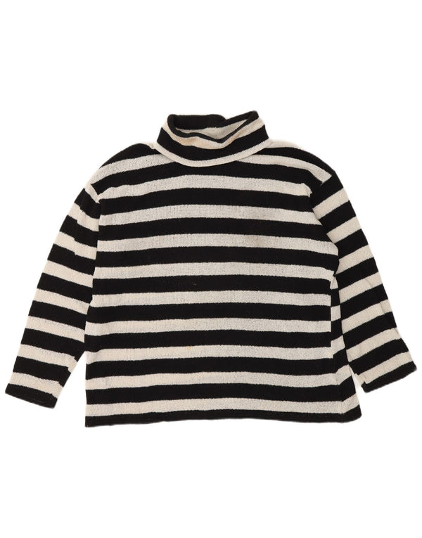 Maglione a collo alto oversize da donna Zara UK 10 piccolo a righe nere