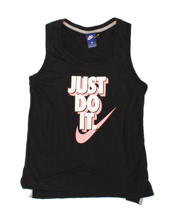 NIKE Womens Graphic Vest Top UK 10 Small Black Vintage Nike and Second-Hand Nike from Messina Hembry 