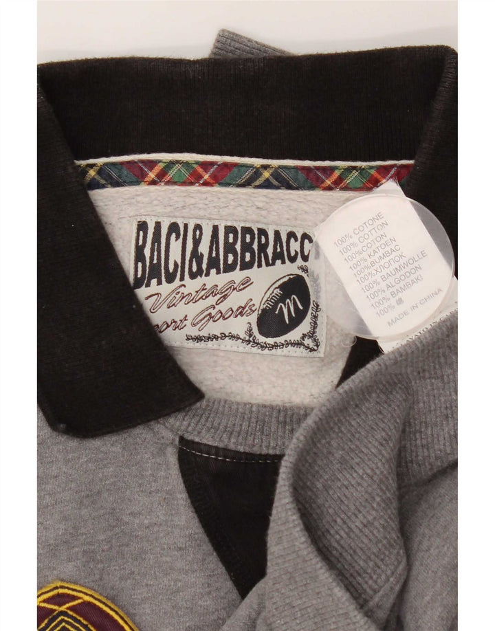 BACI & ABBRACCI Felpa grafica da uomo Maglione grigio medio color block