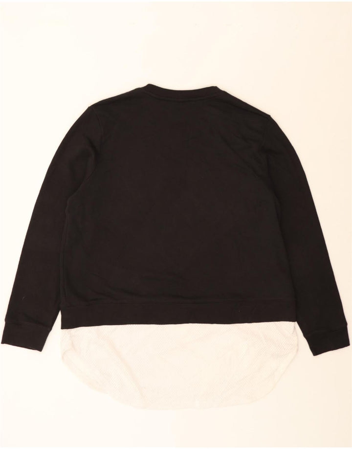 ADIDAS Womens Longline Sweatshirt Jumper UK 18 XL Black Vintage Adidas and Second-Hand Adidas from Messina Hembry 
