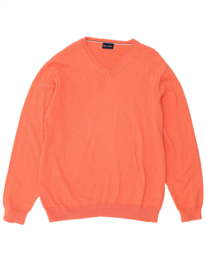 MASSIMO DUTTI Maglione da uomo con scollo a V grande cotone rosa
