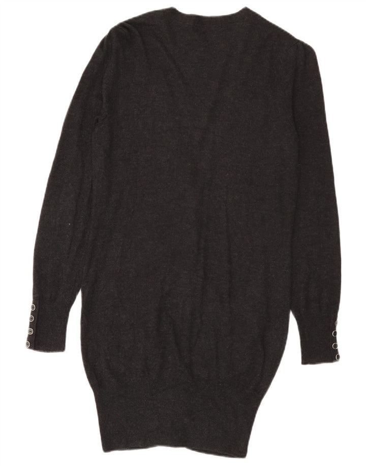 Maglione cardigan lungo da donna Marks & Spencer UK 8 piccolo in viscosa grigia