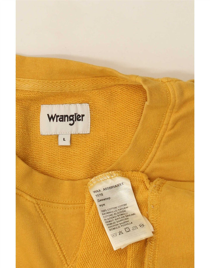 Felpa da uomo Wrangler maglione grande in cotone giallo