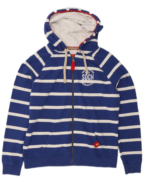 Felpa con cappuccio Joules da donna, vestibilità regolare, grafica, UK 16, a righe grandi blu