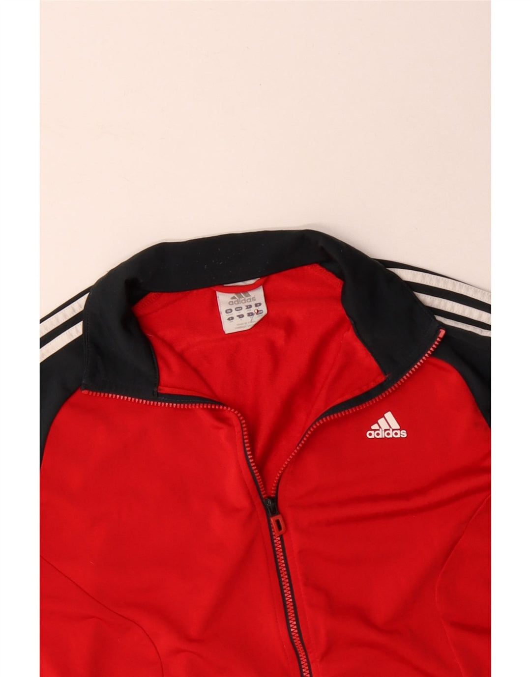 Giacca da tuta da uomo ADIDAS UK 40/42 Poliestere color block rosso medio