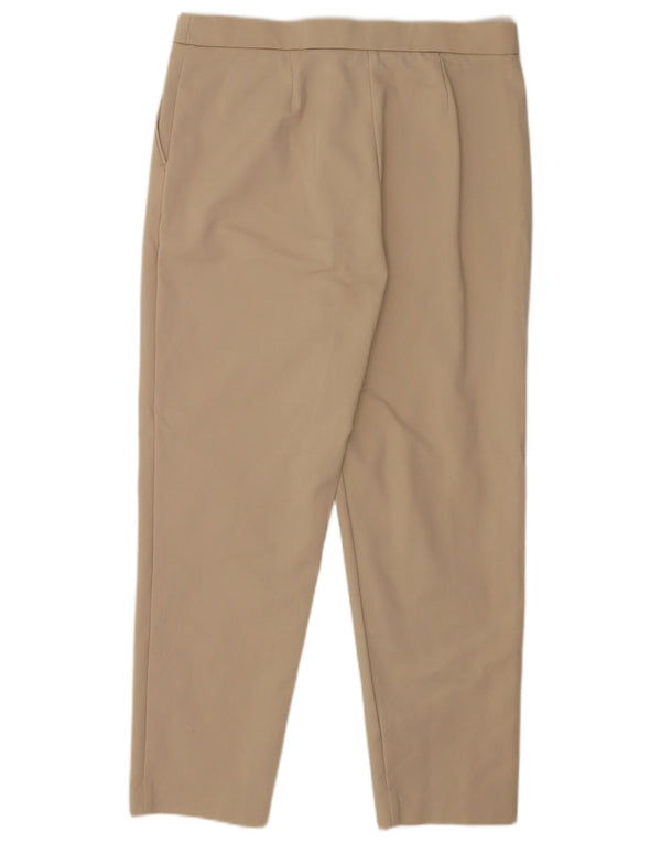 Marks & Spencer Pantaloni casual dritti da donna UK 14 Large W32 L27 Beige
