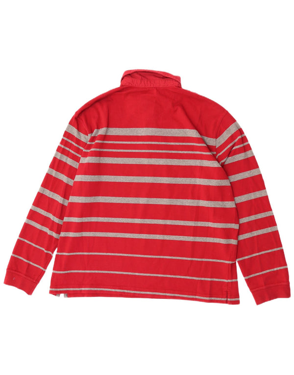 Polo da uomo a maniche lunghe Hajo IT 56 2XL cotone a righe rosse