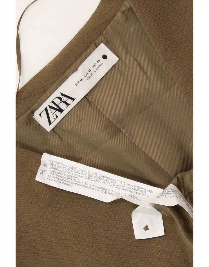 Gilet corto da donna Zara UK 12 poliestere kaki medio