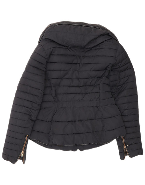 Giacca imbottita da donna Zara UK 12 media blu navy in poliestere
