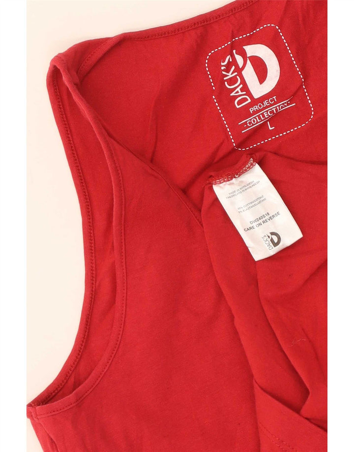 Canotta da donna di Dack UK 14 grande cotone rosso
