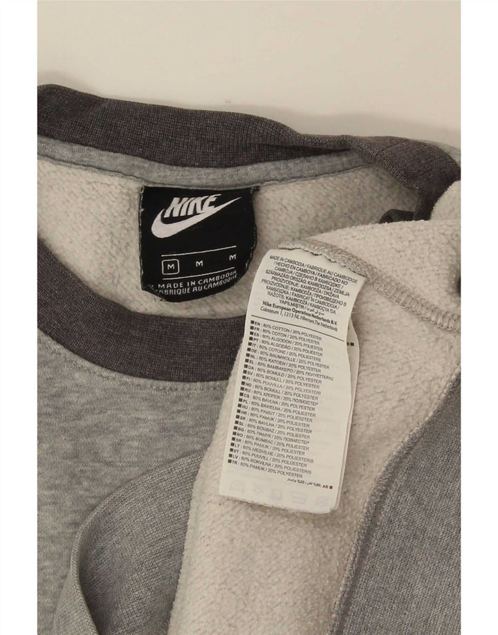 Felpa Nike da uomo in cotone chiazzato grigio medio