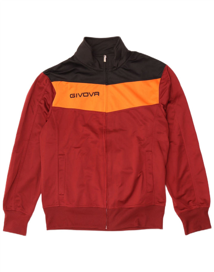 Giacca da ginnastica da uomo con grafica Givova XL Poliestere color block bordeaux