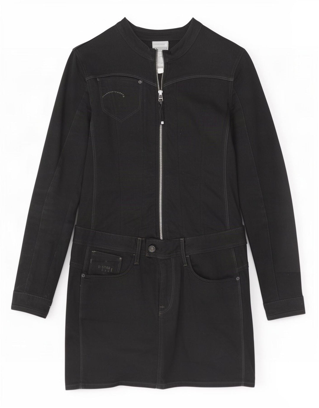 Abito basic a maniche lunghe da donna G-Star UK 12 Cotone nero medio