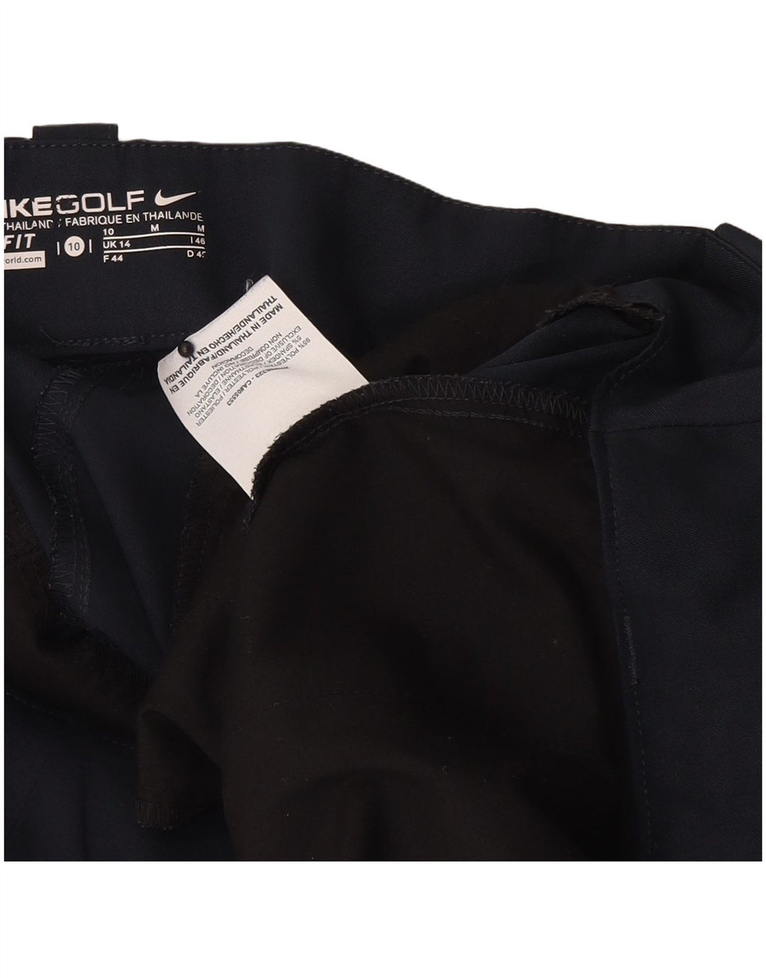 Pantaloncini chino da golf da donna Nike UK 14 medi W34 poliestere blu navy