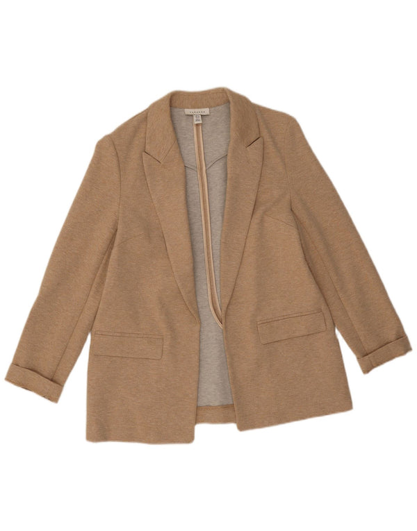 Giacca blazer aperta da donna Topshop UK 10 piccola poliestere beige