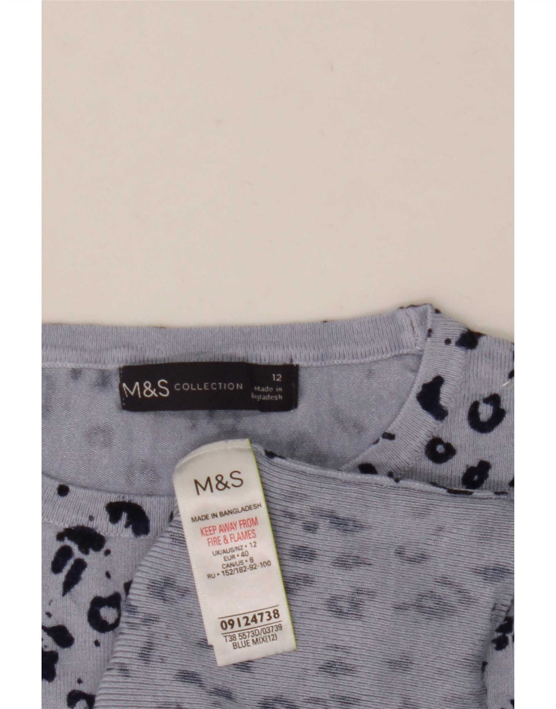 Maglione maglione girocollo da donna Marks & Spencer UK 12 Blu medio