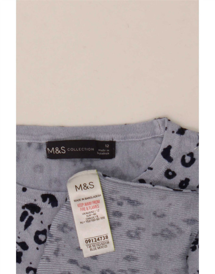 Maglione maglione girocollo da donna Marks & Spencer UK 12 Blu medio