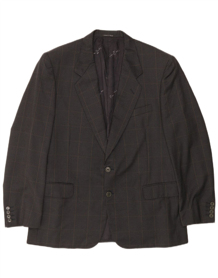 Giacca blazer da uomo a 2 bottoni Pierre Cardin UK 38 a quadri grigio medio
