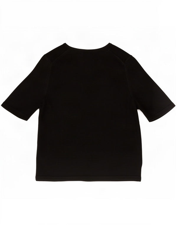 Maglietta da donna Marks & Spencer Top UK 12 Medium Nero Acrilico