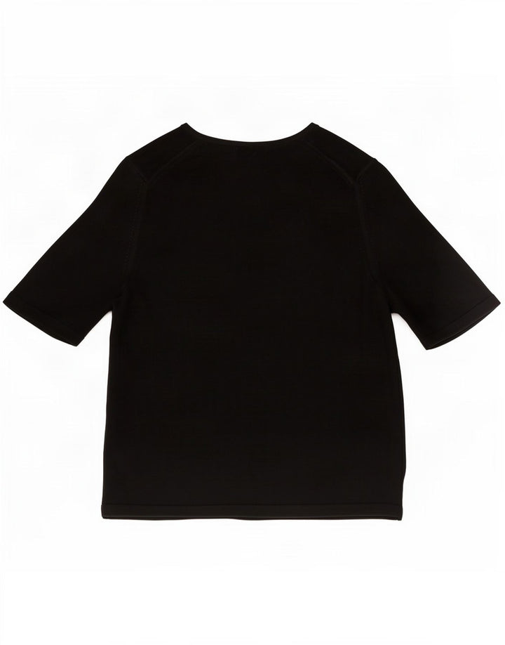 Maglietta da donna Marks & Spencer Top UK 12 Medium Nero Acrilico