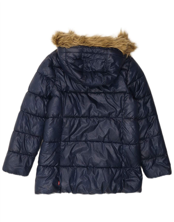 Giacca imbottita con cappuccio LEVI'S per ragazze 11-12 anni in poliestere blu navy