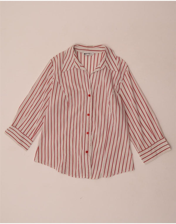 Camicia a maniche 3/4 da donna Persona taglia 19 piccolo cotone gessato rosso