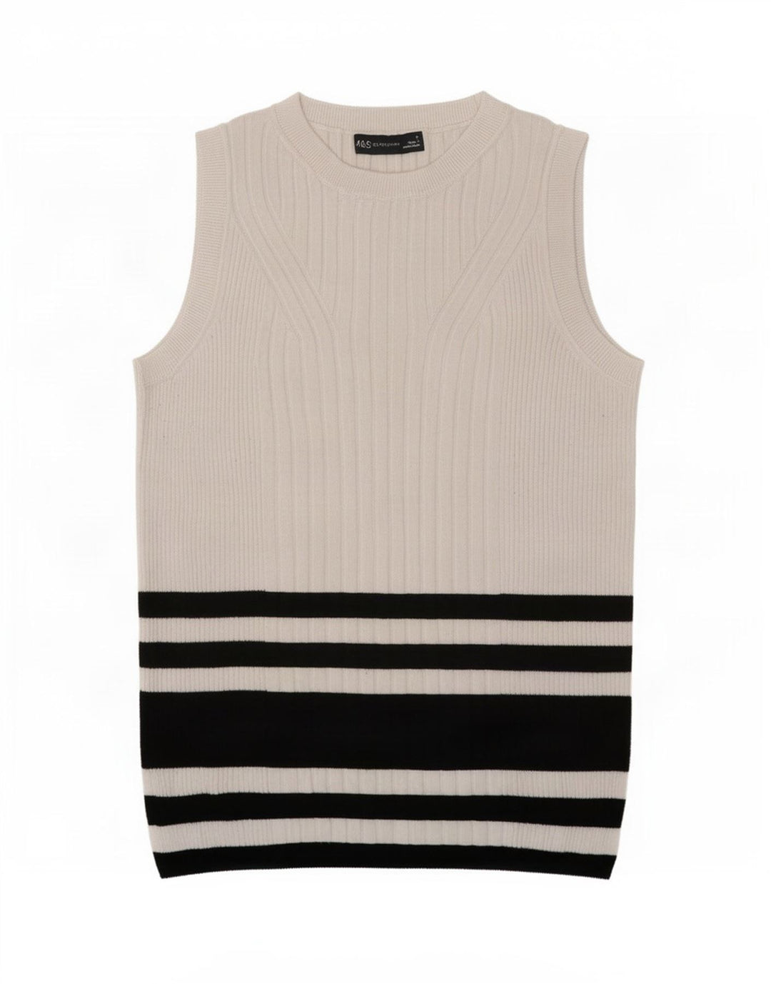 Canotta da donna Marks & Spencer UK 12 Viscosa a righe bianche medie