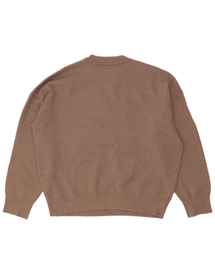 Maglione Zara da uomo girocollo grande in viscosa marrone