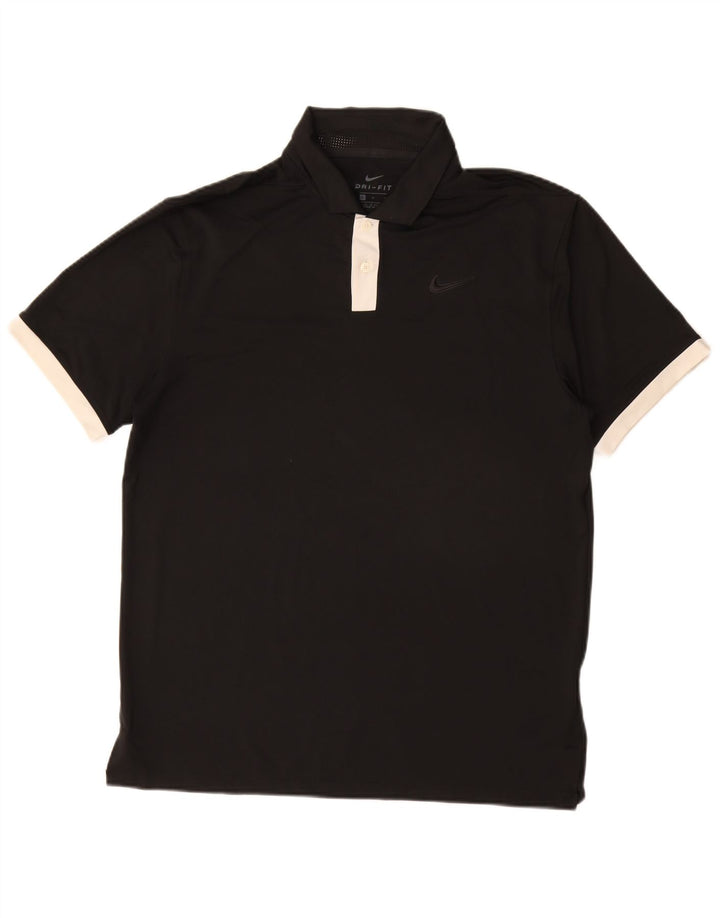 Polo NIKE da uomo Dri Fit media nera in poliestere