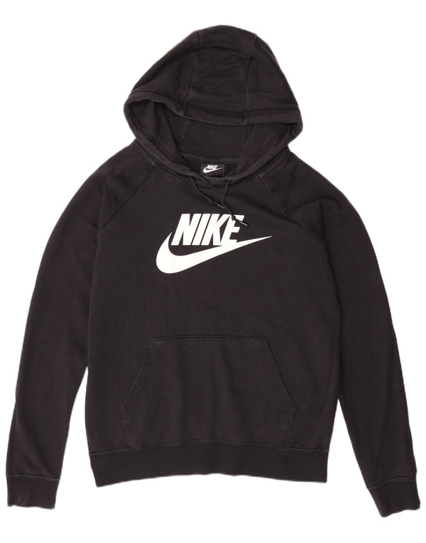 Felpa con cappuccio grafica oversize da donna NIKE UK 10 piccola in cotone nero