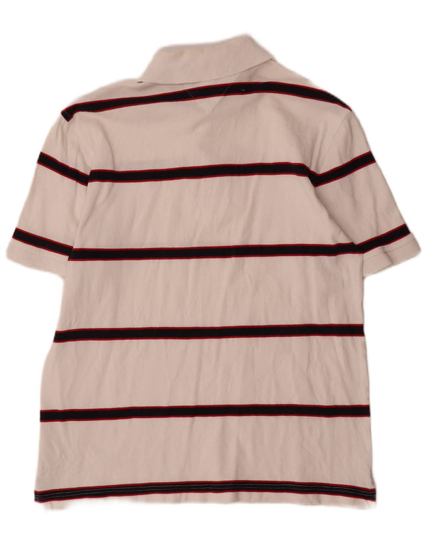 Polo da uomo Tommy Hilfiger in cotone a righe bianche medie