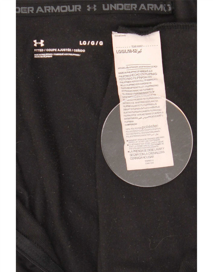 Maglia da uomo Under Armour con zip e collo a maniche lunghe, grande, in poliestere nero