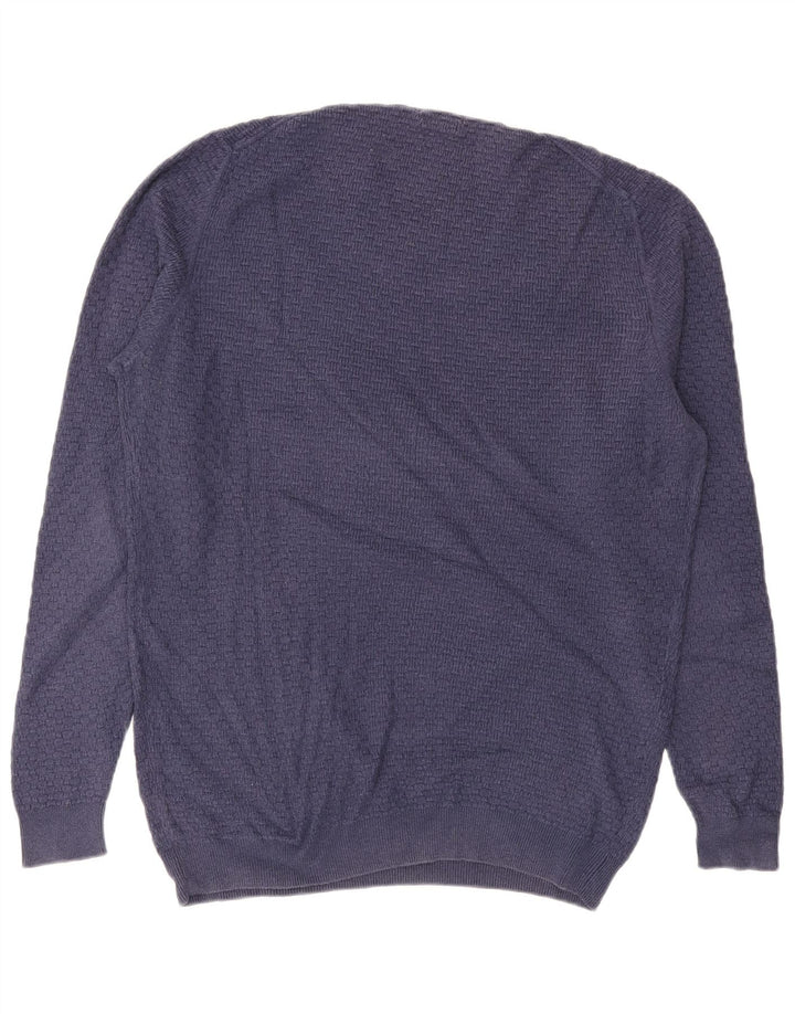 MASSIMO DUTTI Maglione maglione girocollo da uomo XL in cotone blu