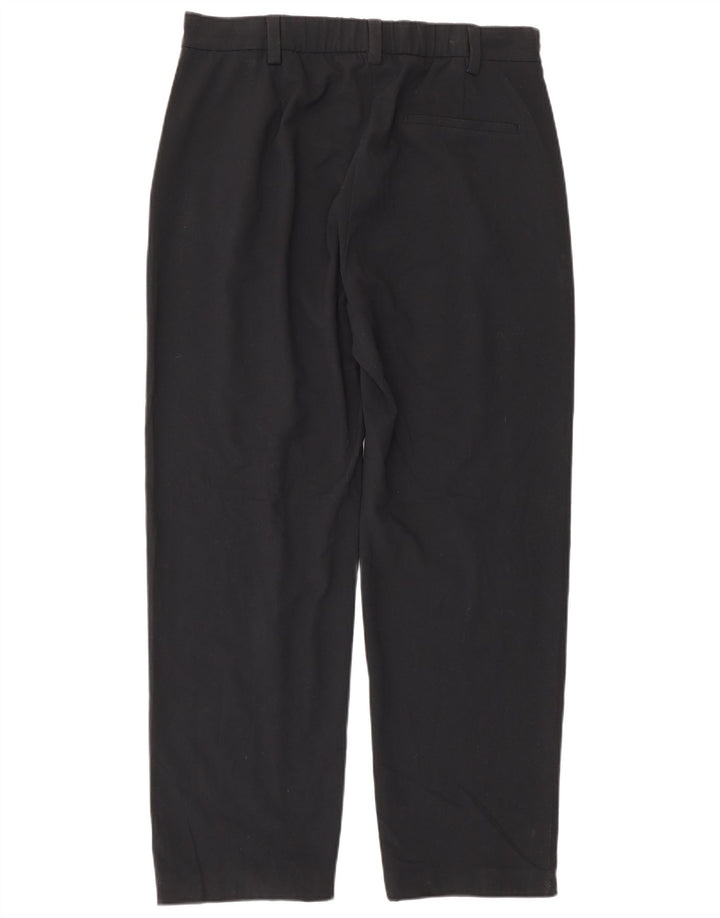 Pantaloni da abito regolari da donna Marks & Spencer UK 14 medi W32 L29 neri