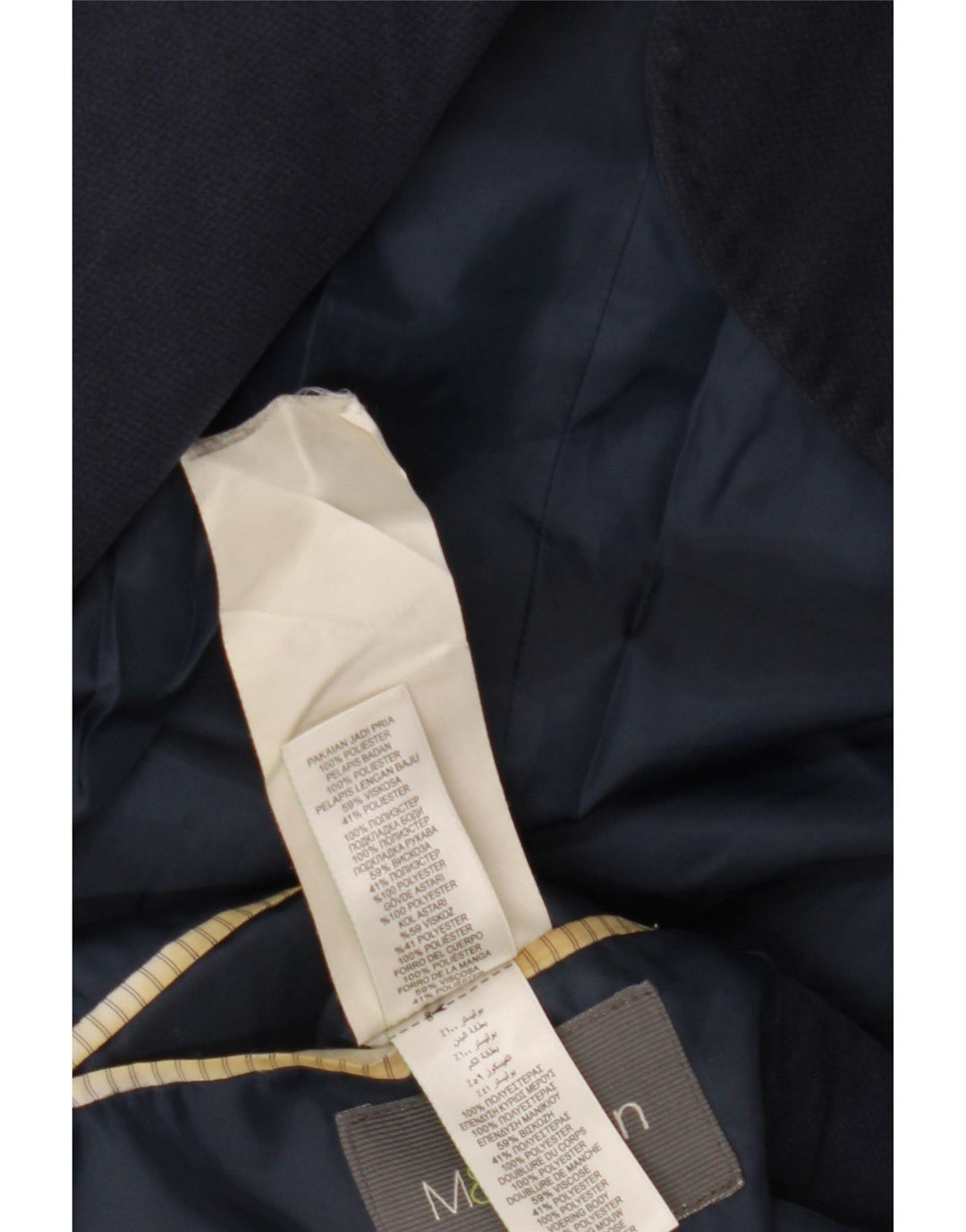 MARKS & SPENCER Giacca blazer da uomo a 2 bottoni UK 40 Large in viscosa blu navy