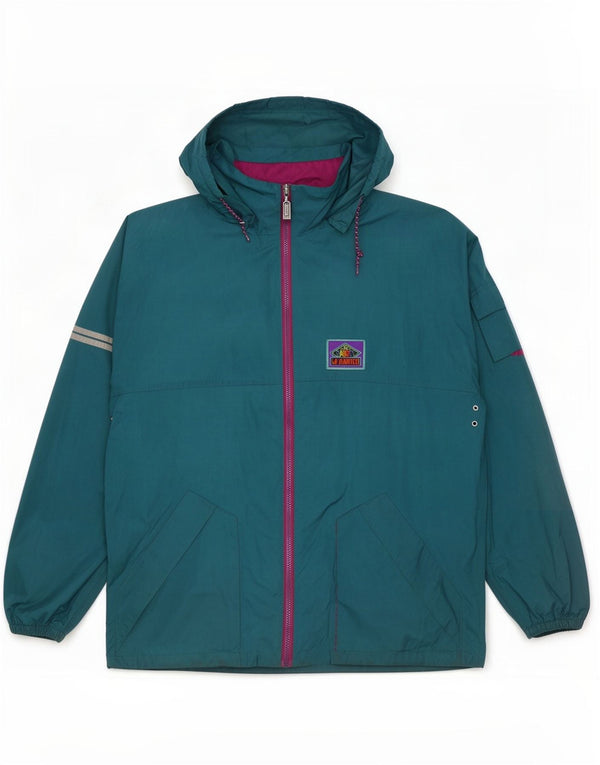 Giacca antipioggia vintage da uomo con cappuccio IT 54 2XL Verde Sport