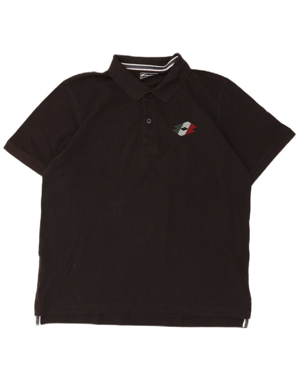 Polo da uomo Lotto 2XL in cotone nero