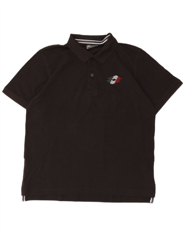 Polo da uomo Lotto 2XL in cotone nero