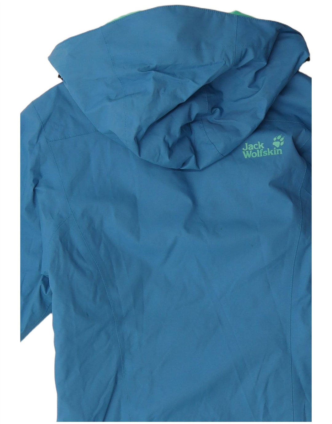 JACK WOLFSKIN Giacca a vento con cappuccio da donna UK 8 Small Blu Poliammide