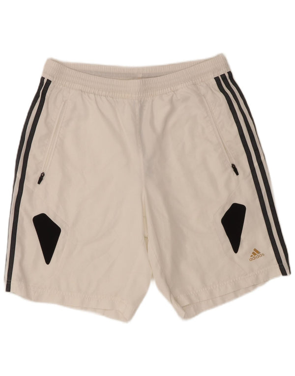 Pantaloncini sportivi Adidas Climacool da uomo, poliestere color block bianco medio