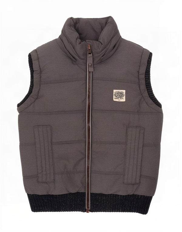 Gilet imbottito oversize da donna Superdry UK 6 XS in cotone color block grigio