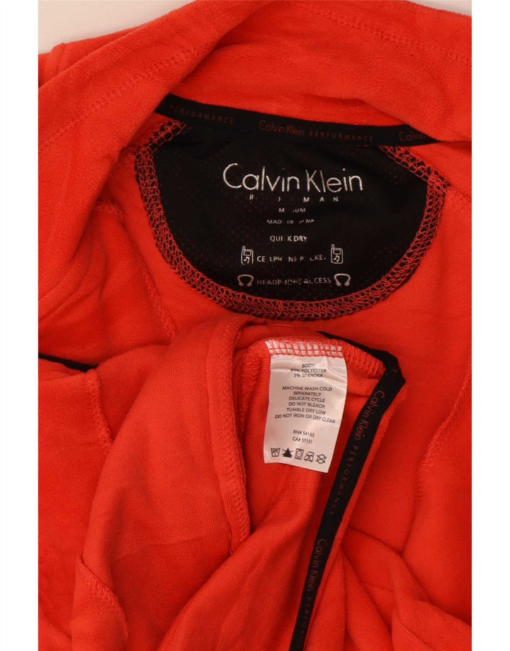 Giacca in pile grafica da donna Calvin Klein UK 14 poliestere rosso medio