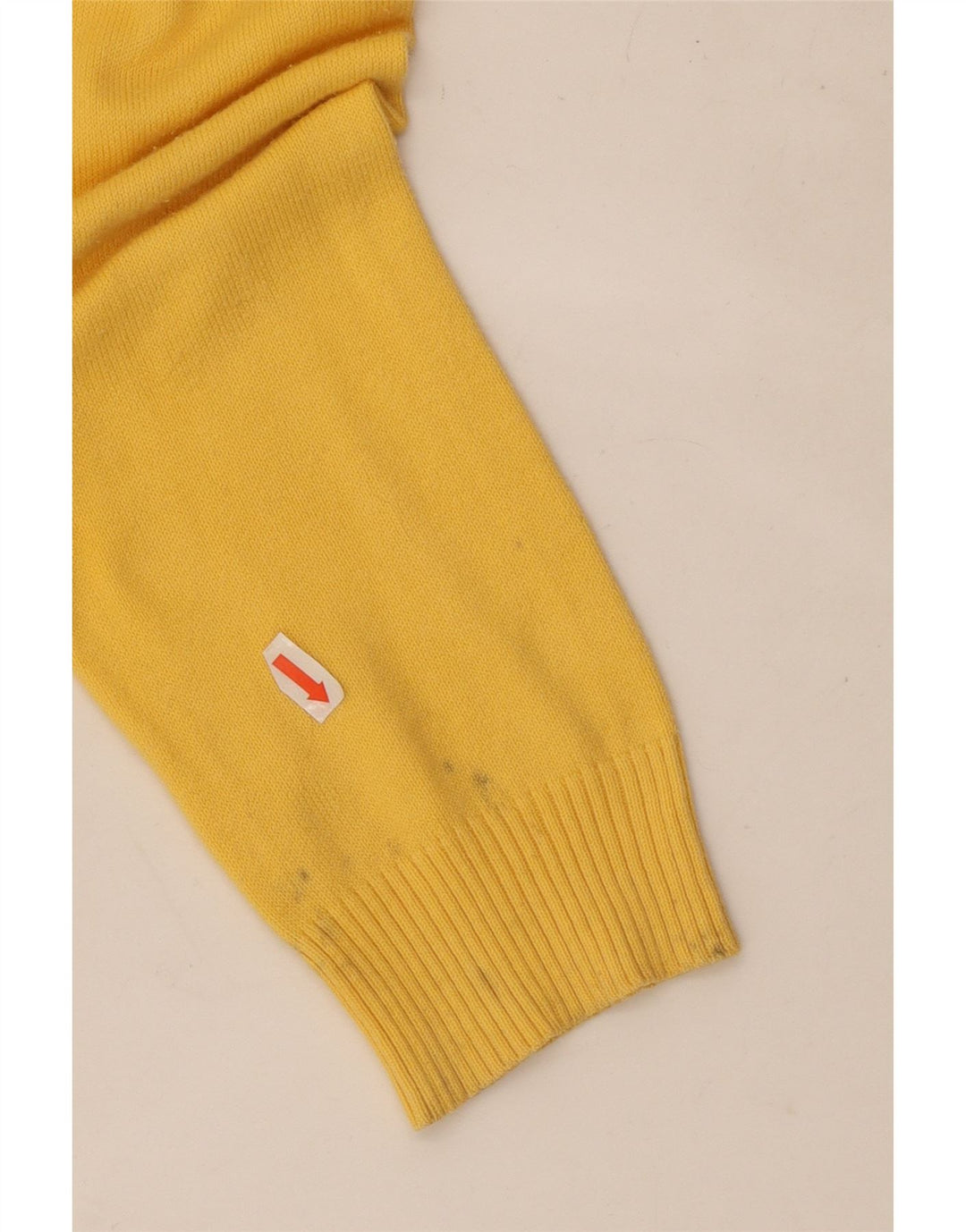Maglione maglione con scollo a V da donna Zara UK 12 cotone giallo medio