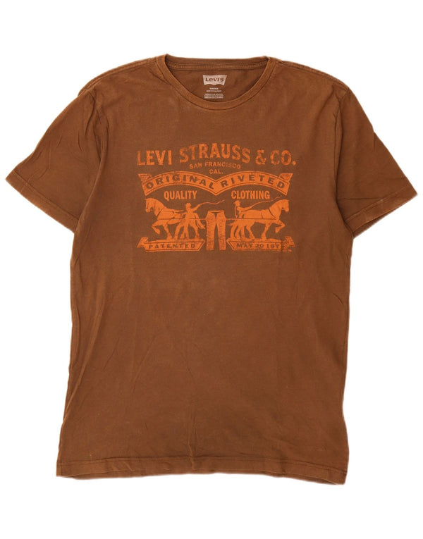 T-shirt grafica da uomo Levi's Top in cotone marrone medio