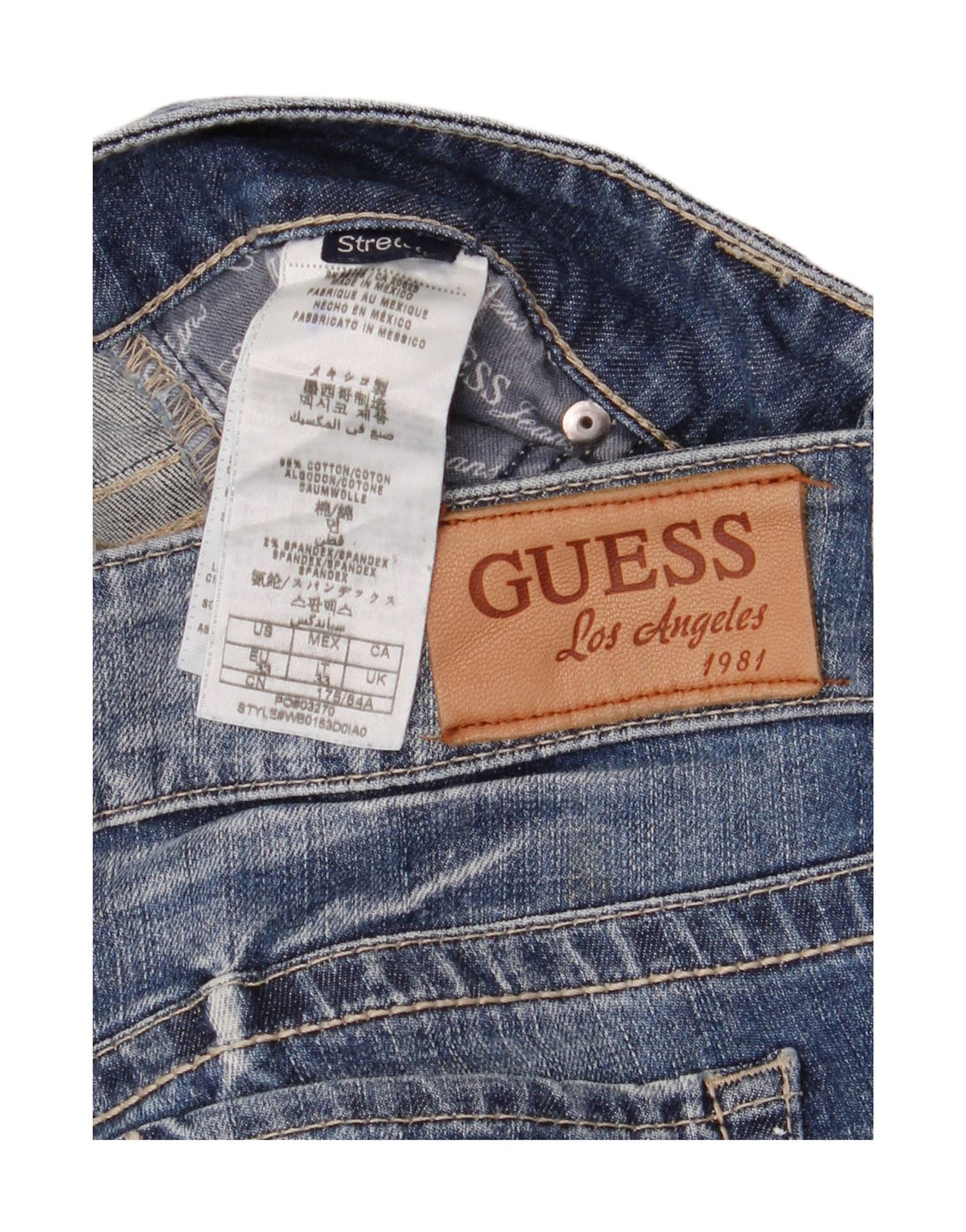 Jeans slim elasticizzati da uomo Guess W33 L32 cotone blu