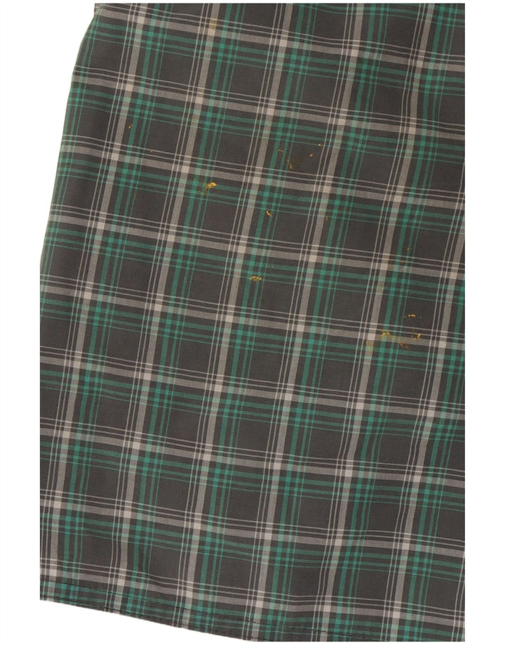 Pantaloncini da bagno da uomo Adidas in poliestere a quadri verde medio