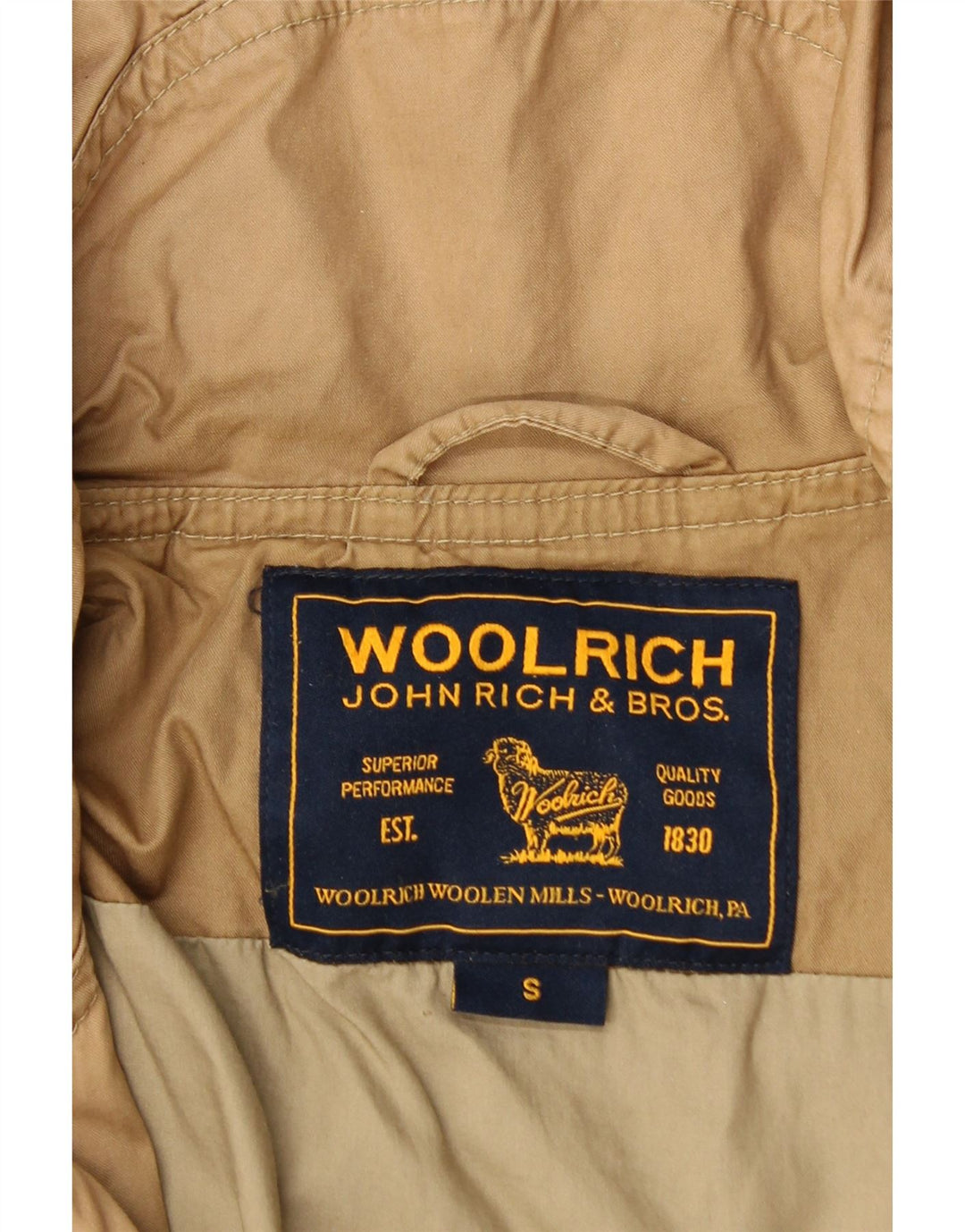 Giacca Parka con cappuccio da donna Woolrich UK 10 piccola in cotone marrone